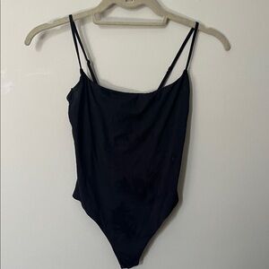 SKIMS Black Bodysuit with Spaghetti Straps